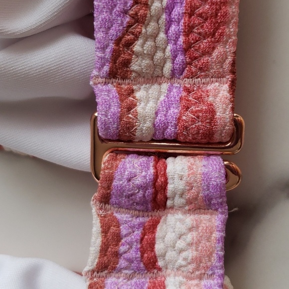 Shade & Shore Bandeau Pink Multi Stripe Convertible Bikini Top Size L (12-14) # - Picture 8 of 10